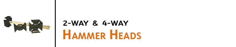 Durable 2-way and 4-way hammer head stamp mounts are built to last with extra reinforcing materials. Use with our rubber dies for best results. We can help you mark anything!